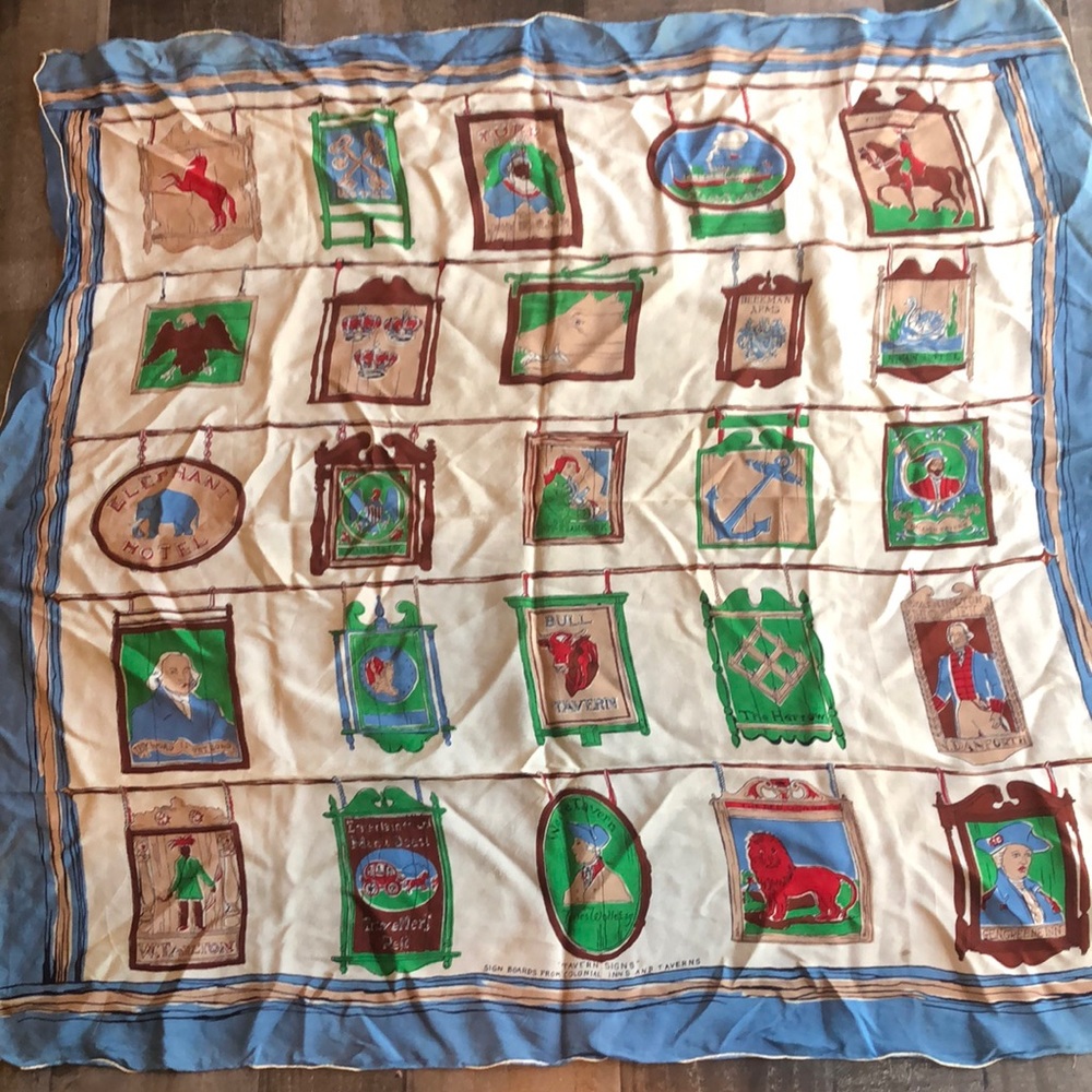 Vintage tavern signs scarf